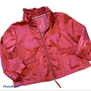 Elle | Satin Crop Red Jacket EUC